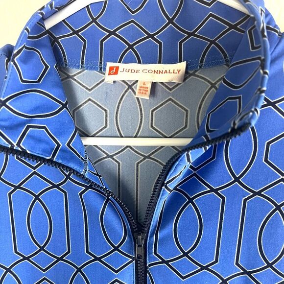 Jude Connally Alexia Blue Geometric 1/4 Zip Dress - Picture 5 of 8